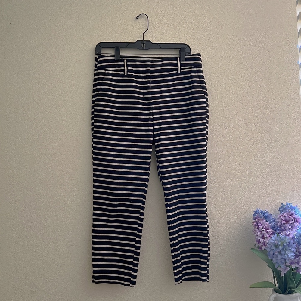 LOFT Black & White Striped Dress Pants